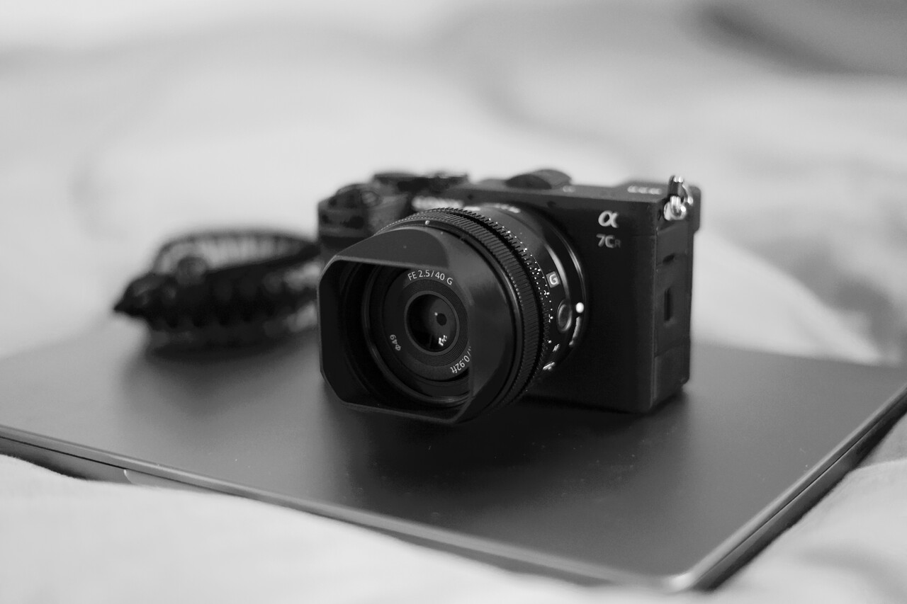 Sony a7CR with 40mm f/2.5 lens and a Haoge lens hood